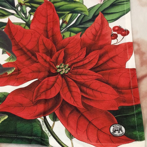 Christmas Bouquet Tulips Holiday Kitchen Towel NWT Cotton 20x28” Michel Design - Picture 6 of 16